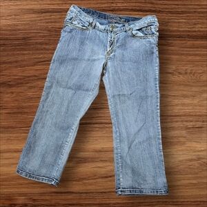Funhouse Vintage Light Blue Low Rise Women's Capri Jeans Vintage Y2k